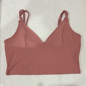 Fashion Nova Ribbed Mauve Crop Top